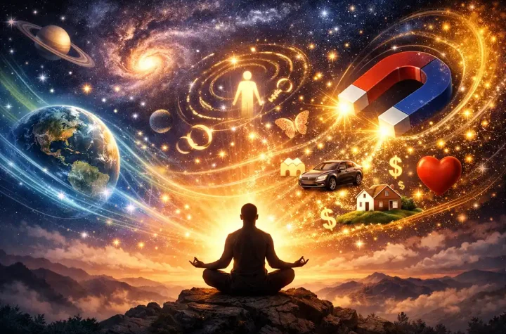مفهوم قانون جذب و قدرت ذهن برای جذب موفقیت و ثروت