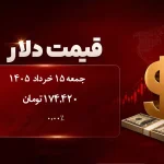 نمودار قیمت دلار، یورو و درهم بازار آزاد ایران در روز جمعه ۱۵ خرداد ۱۴۰۵